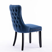 Blue velvet wingback dining chair with back stitching nailhead trim, set of 2 by La Spezia additional picture 4