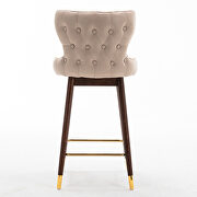 Beige fabric nailhead trim gold decoration bar stools, set of 2 by La Spezia additional picture 6