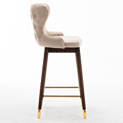Beige fabric nailhead trim gold decoration bar stools, set of 2 by La Spezia additional picture 9