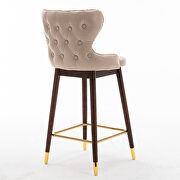 Beige fabric nailhead trim gold decoration bar stools, set of 2 by La Spezia additional picture 10