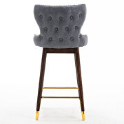 Stone blue fabric nailhead trim gold decoration bar stools, set of 2 by La Spezia additional picture 8