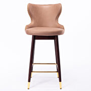 Khaki fabric nailhead trim gold decoration bar stools, set of 2 by La Spezia additional picture 3