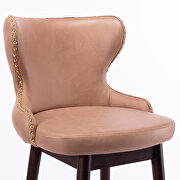 Khaki fabric nailhead trim gold decoration bar stools, set of 2 by La Spezia additional picture 5