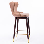 Khaki fabric nailhead trim gold decoration bar stools, set of 2 by La Spezia additional picture 6