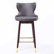Dark gray fabric nailhead trim gold decoration bar stools, set of 2 by La Spezia additional picture 14