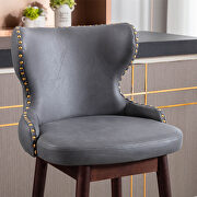 Dark gray fabric nailhead trim gold decoration bar stools, set of 2 by La Spezia additional picture 4