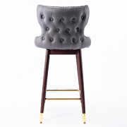 Dark gray fabric nailhead trim gold decoration bar stools, set of 2 by La Spezia additional picture 5