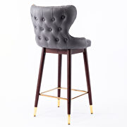 Dark gray fabric nailhead trim gold decoration bar stools, set of 2 by La Spezia additional picture 6
