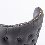 Dark gray fabric nailhead trim gold decoration bar stools, set of 2 by La Spezia additional picture 9