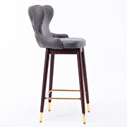 Dark gray fabric nailhead trim gold decoration bar stools, set of 2 by La Spezia additional picture 10