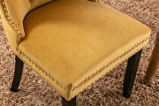 Gold velvet upholstery dining chair with wood legs by La Spezia additional picture 7