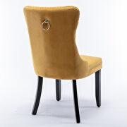 Gold velvet upholstery dining chair with wood legs by La Spezia additional picture 9