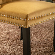 Gold velvet upholstery dining chair with wood legs by La Spezia additional picture 10