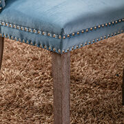 Light blue velvet upholstery dining chair with wood legs by La Spezia additional picture 11