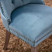 Light blue velvet upholstery dining chair with wood legs by La Spezia additional picture 13
