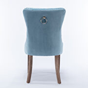 Light blue velvet upholstery dining chair with wood legs by La Spezia additional picture 9