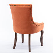 Orange fabric dining chairs with neutrally toned solid wood legs bronze nailhead, set of 2 by La Spezia additional picture 6