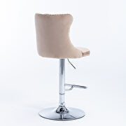Khaki velvet swivel barstools with comfortable tufted back, set of 2 by La Spezia additional picture 14