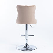 Khaki velvet swivel barstools with comfortable tufted back, set of 2 by La Spezia additional picture 9