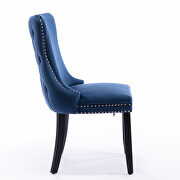 Blue velvet upholstered wingback dining chair with nailhead trim and solid wood legs, set of 2 by La Spezia additional picture 15