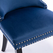 Blue velvet upholstered wingback dining chair with nailhead trim and solid wood legs, set of 2 by La Spezia additional picture 8