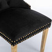 Black velvet upholstery dining chair with golden stainless steel plating legs by La Spezia additional picture 2
