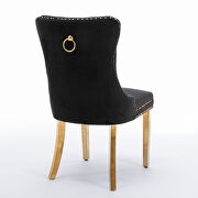 Black velvet upholstery dining chair with golden stainless steel plating legs by La Spezia additional picture 3
