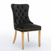 Black velvet upholstery dining chair with golden stainless steel plating legs by La Spezia additional picture 4