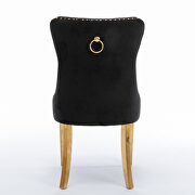 Black velvet upholstery dining chair with golden stainless steel plating legs by La Spezia additional picture 6