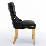 Black velvet upholstery dining chair with golden stainless steel plating legs by La Spezia additional picture 8