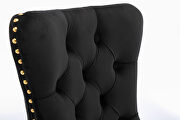 Black velvet upholstery dining chair with golden stainless steel plating legs by La Spezia additional picture 10