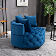 Blue velvet classical barrel chair by La Spezia additional picture 8