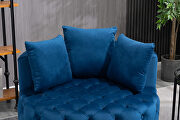 Blue velvet classical barrel chair by La Spezia additional picture 9