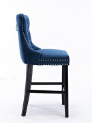 Blue velvet upholstered barstools with button tufted decoration and chrome nailhead by La Spezia additional picture 7