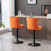 Orange velvet swivel barstools with comfortable tufted back, set of 2 by La Spezia additional picture 2