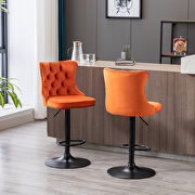 Orange velvet swivel barstools with comfortable tufted back, set of 2 by La Spezia additional picture 12