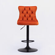 Orange velvet swivel barstools with comfortable tufted back, set of 2 by La Spezia additional picture 4