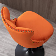 Orange velvet swivel barstools with comfortable tufted back, set of 2 by La Spezia additional picture 5