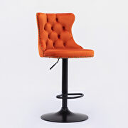 Orange velvet swivel barstools with comfortable tufted back, set of 2 by La Spezia additional picture 7