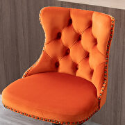 Orange velvet swivel barstools with comfortable tufted back, set of 2 by La Spezia additional picture 8