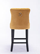 Gold velvet upholstered barstools with button tufted decoration and chrome nailhead by La Spezia additional picture 4