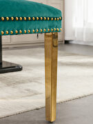 Green velvet upholstery dining chair with golden stainless steel plating legs by La Spezia additional picture 2