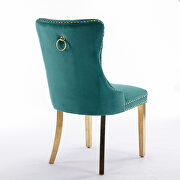 Green velvet upholstery dining chair with golden stainless steel plating legs by La Spezia additional picture 8