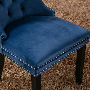 Blue velvet upholstery dining chair with wood  legs by La Spezia additional picture 11