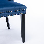 Blue velvet upholstery dining chair with wood  legs by La Spezia additional picture 5