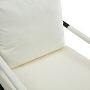 White pu leather mid-century modern accent arm chair by La Spezia additional picture 11