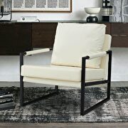 White pu leather mid-century modern accent arm chair by La Spezia additional picture 3