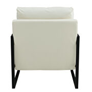 White pu leather mid-century modern accent arm chair by La Spezia additional picture 4