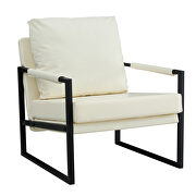 White pu leather mid-century modern accent arm chair by La Spezia additional picture 6