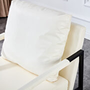 White pu leather mid-century modern accent arm chair by La Spezia additional picture 9